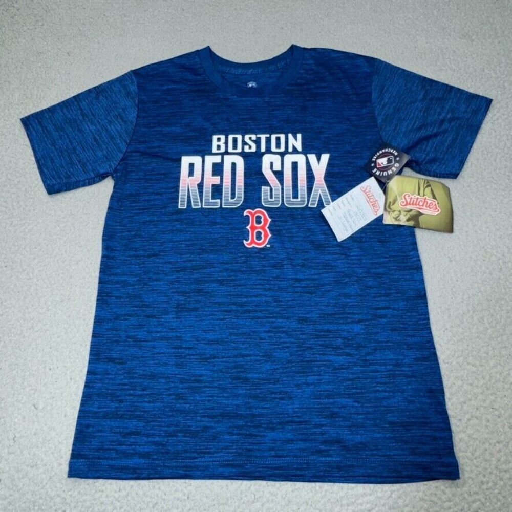 Boston Red Sox Shirt Boys‎ Extra Large Heather MLB Baseball Stitches Kids Youth